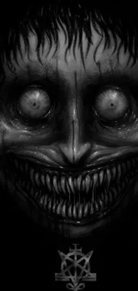 Creepy Grimdark Live Wallpaper – Spooky Devil Smile On Black Dark Aesthetic  Expression - free download