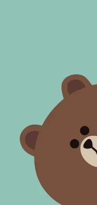 This phone live wallpaper features a charming brown teddy bear against a calming blue background