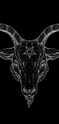 Looking for a unique and edgy live wallpaper for your phone? Take a look at this stunning horned head design posed against a dark and eerie black background