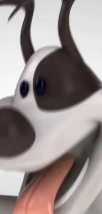 This phone live wallpaper features a playful dog with its tongue out, animated in a rubber hose style similar to Pixar