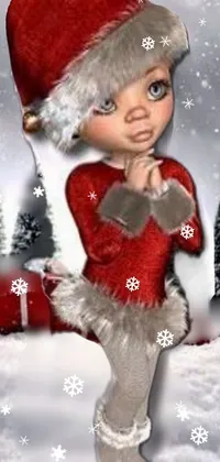 Snow Christmas Ornament Doll Live Wallpaper