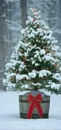 Snow Christmas Tree Christmas Ornament Live Wallpaper