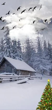 Snow Christmas Tree Sky Live Wallpaper
