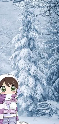 kid in snow Live Wallpaper