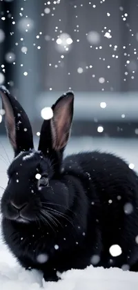 Snow Rabbit Light Live Wallpaper