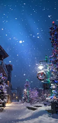 Transform your phone's wallpaper into a winter wonderland with this realistic digital artwork