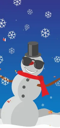 Snowman Cartoon Happy Live Wallpaper