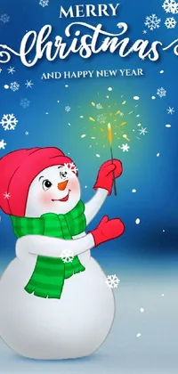 Snowman Christmas Ornament Facial Expression Live Wallpaper