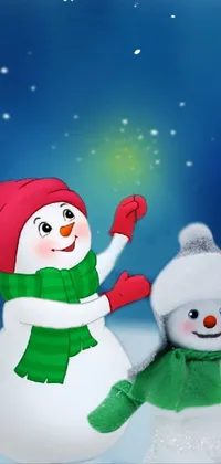 Snowman Christmas Ornament Happy Live Wallpaper