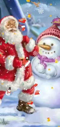 Snowman Christmas Ornament Light Live Wallpaper