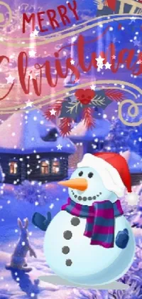 Snowman Christmas Ornament Light Live Wallpaper