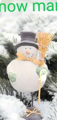 Snowman Christmas Ornament Snow Live Wallpaper