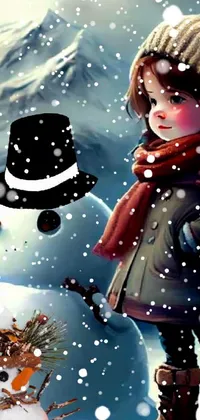 Snowman Facial Expression People In Nature Live Wallpaper