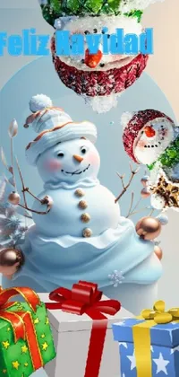 Snowman Happy Event Live Wallpaper