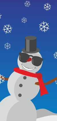 Snowman Hat Happy Live Wallpaper