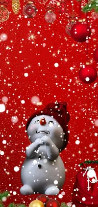 Snowman Liquid White Live Wallpaper