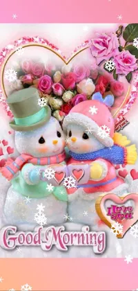 Snowman Product Pink Live Wallpaper
