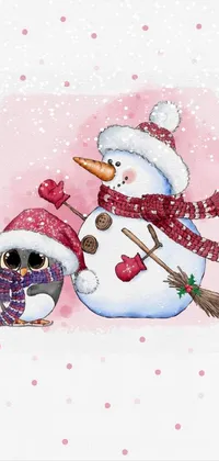 Snowman Snow Art Live Wallpaper