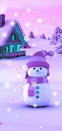 Snowman Snow Cartoon Live Wallpaper