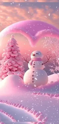 Snowman Snow Christmas Ornament Live Wallpaper