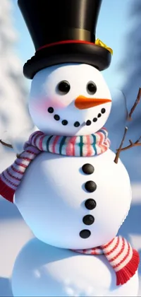 Snowman Snow Event Live Wallpaper