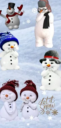 Snowman Snow Facial Expression Live Wallpaper