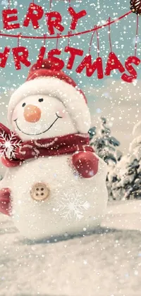 Snowman Snow Freezing Live Wallpaper