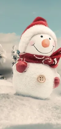 Snowman Snow Freezing Live Wallpaper