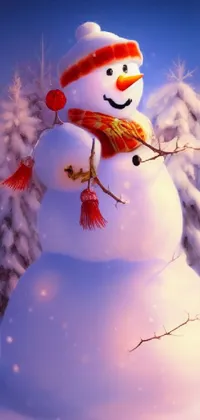 cute snow man Live Wallpaper