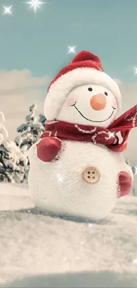 Snowman Snow Happy Live Wallpaper