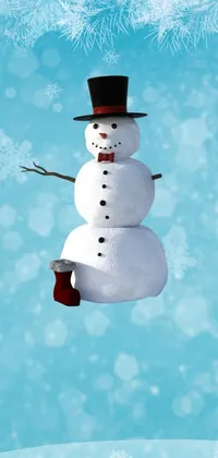 Snowman Snow Hat Live Wallpaper