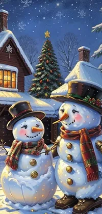 Snowman Snow Light Live Wallpaper