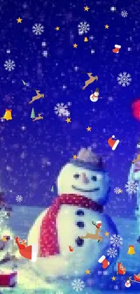 Snowman Snow Lighting Live Wallpaper
