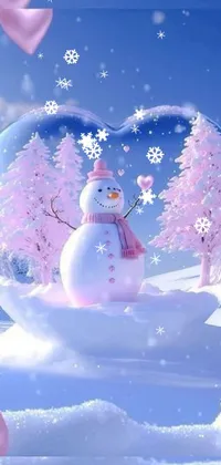 Snowman Snow Liquid Live Wallpaper