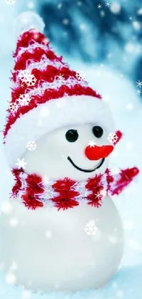Snowman Snow Smile Live Wallpaper