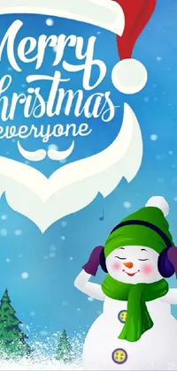 Snowman White Happy Live Wallpaper
