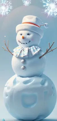 Snowman White Snow Live Wallpaper