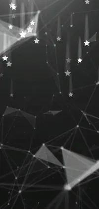 This phone live wallpaper brings a sleek black and white photo of stars and lines to your device