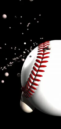 This phone live wallpaper features a stunning close up of a baseball in mid-air