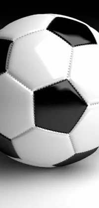 This phone live wallpaper features a close up of a soccer ball in high detail 3D rendering