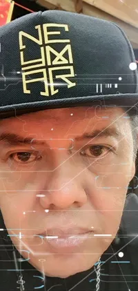 This phone live wallpaper features a close-up of a person wearing a hat