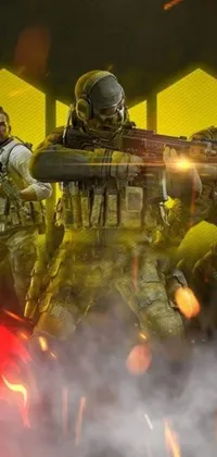 Squad Shooter Game Machine Gun Live Wallpaper