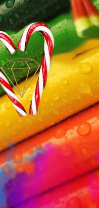 Stick Candy Green Candy Cane Live Wallpaper