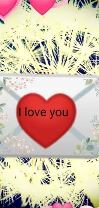 Get ready to feel the love with this phone live wallpaper featuring a stunning message that says "i love you" surrounded by sparkling hearts on a soft, dreamy background
