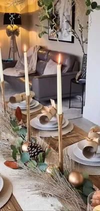 Tableware Candle Table Live Wallpaper