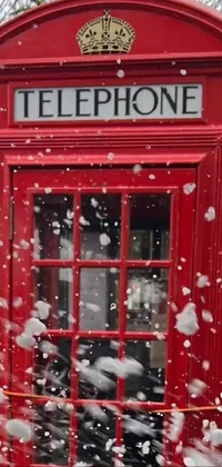 Telephone Booth Payphone Snow Live Wallpaper