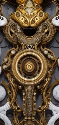 Unleash the timeless beauty of this phone live wallpaper with a gold clock fixed on a building