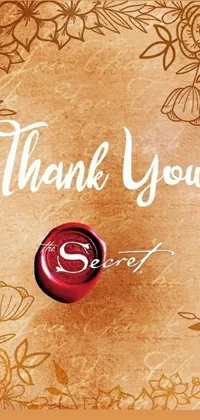 Express gratitude and sophistication with this beautiful phone live wallpaper of a thank you card with a wax seal