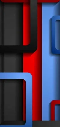 This phone live wallpaper boasts an abstract design composed of bold red and blue hues