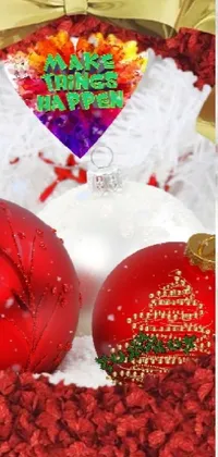 Textile Christmas Decoration Red Live Wallpaper